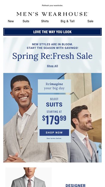 Suits Starting At Men S Wearhouse Email Archive