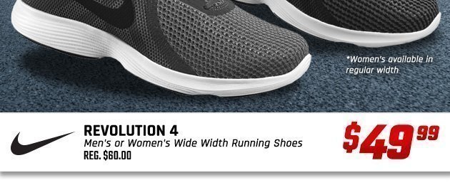 Nike Revolution 4 Men's or Women's Wide Width Shoes Running Shoes