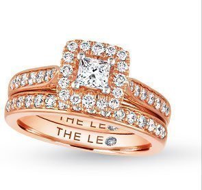 Leo Damond Bridal Set 7/8 carat tw 14K Rose Gold 