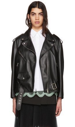 Prada - Black Leather Biker Jacket
