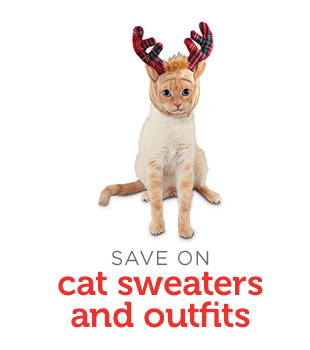 SAVE ON cat sweaters and outfits. 