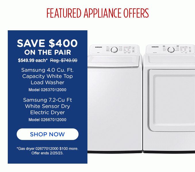 Featured appliance offers