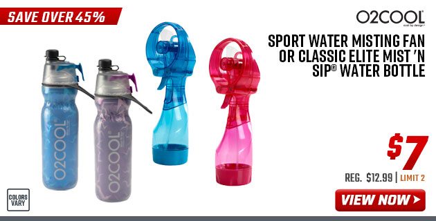 O2-Cool Sport Water Misting Fan or O2-Cool Classic Elite Mist 'N Sip® Insulated ArcticSqueeze® 20 oz. Water Bottle