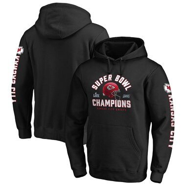 Kansas City Chiefs NFL Pro Line by Fanatics Branded Super Bowl LIV Champions Lateral Pullover Hoodie - Black