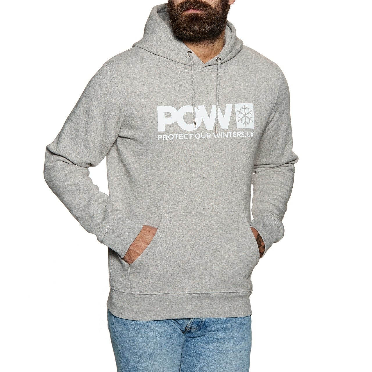 Protect Our Winters POW X Dewerstone Logo Pullover Hoodie - Light Grey