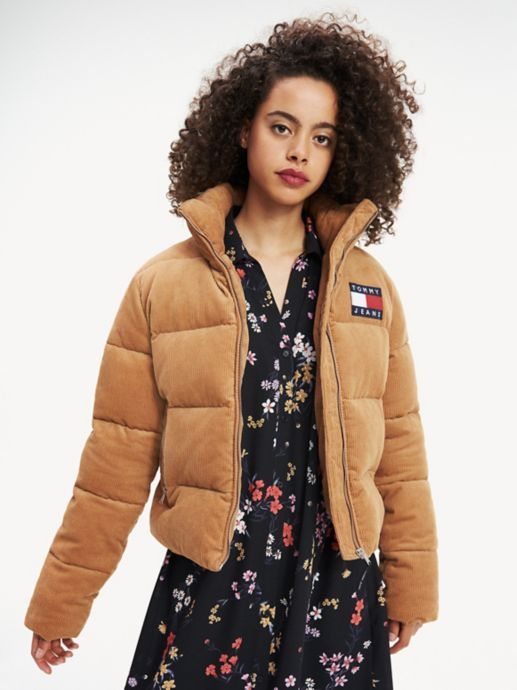 tommy hilfiger cord puffer jacket