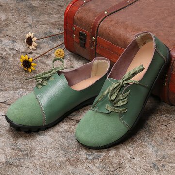 Casual Soft Leather Flats Shoes