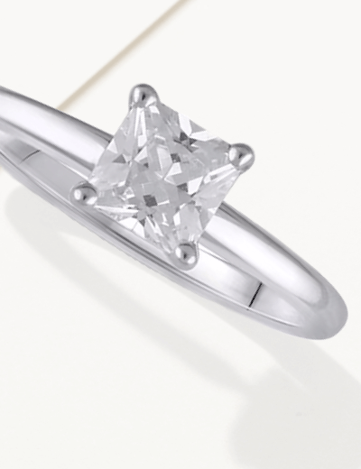 Lab-Grown Diamonds by KAY Solitaire Ring 1 ct tw Princess-cut 14K White Gold (F/VS2)