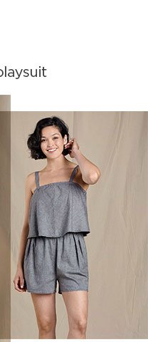 Shop the Taj Hemp Romper - Blue Chambray - Beach to dinner playsuit