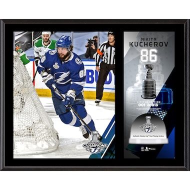 Nikita Kucherov Tampa Bay Lightning Fanatics Authentic 12" x 15" 2020 Stanley Cup Champions Sublimated Plaque with Game-Used Ice from the 2020 Stanley Cup Final - Limited Edition of 813