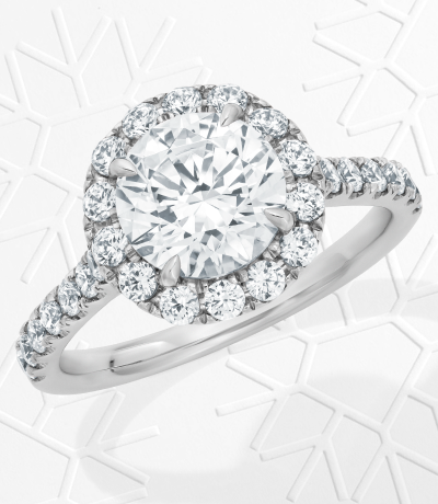 Adore Lab-Grown Diamonds Round-Cut Halo Engagement Ring 3-3/4 ct tw 14K White Gold