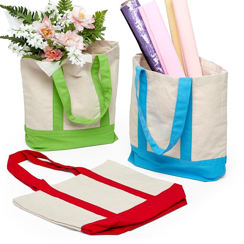 Canvas Tote Bags - Two-Tone Accent