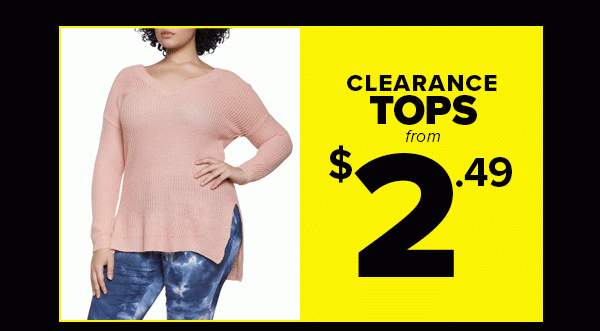 Clearance Tops from $2.49