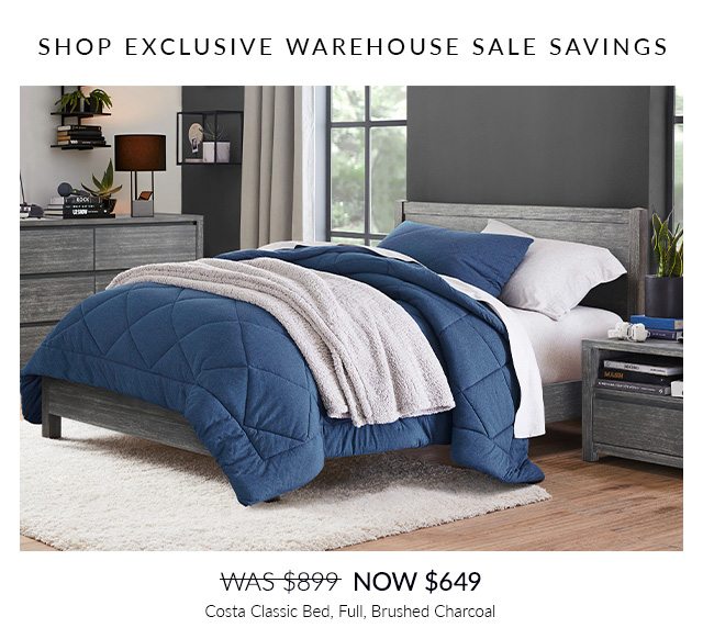 SHOP EXCLUSIVE WAREHOUSE SALE SAVINGS - COSTA CLASSIC BED