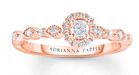 14K Rose Gold Adrianna Papell Diamond Engagement Ring