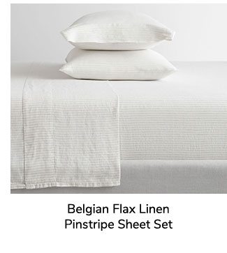 Belgian Flax Linen Pinstripe Sheet Set