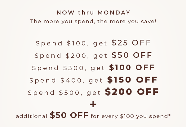 More you spend, more you save!