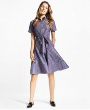 Striped Cotton Poplin Shirt Dress