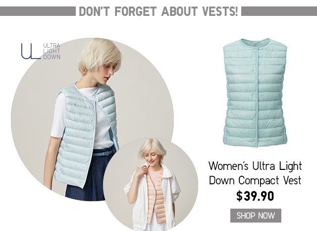 WOMEN'S ULTRA LIGHT DOWN COMPACT VEST - SHOP NOW