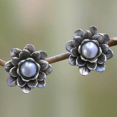 ‘White-Eyed Lotus’ Earrings