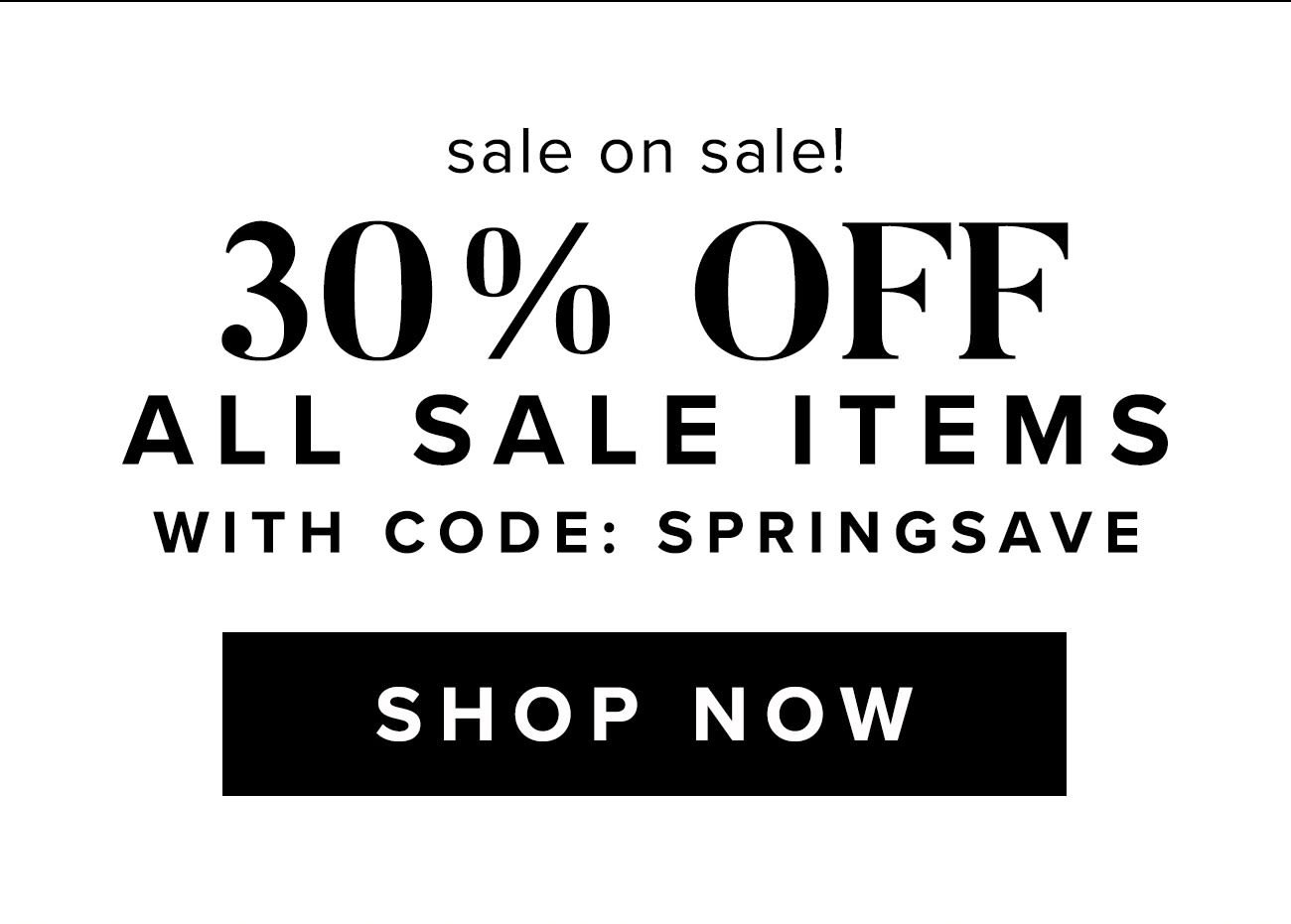 30% off sale! 