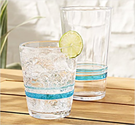 Banded Acrylic Drinking Glasses