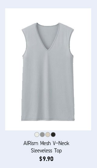 AIRISM MESH V-NECK SLEEVELESS TOP - SHOP NOW