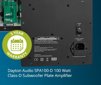 Dayton Audio SPA100-D 100 Watt Class-D Subwoofer Plate Amplifier with 5-Year Warranty