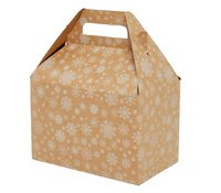 Kraft / White Snowflake Gable Boxes