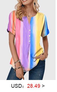 Split Neck Button Detail Tie Dye Print T Shirt