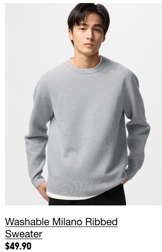 PDP6 - MEN WASHABLE MILANO RIBBED SWEATER