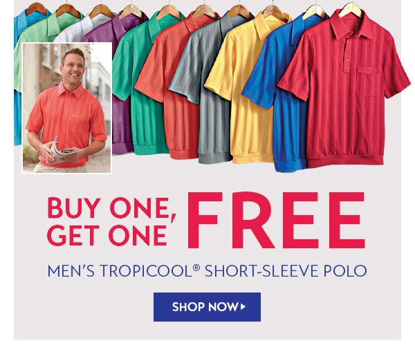 BOGO Free Men's Tropicool Short-Sleeve Polo