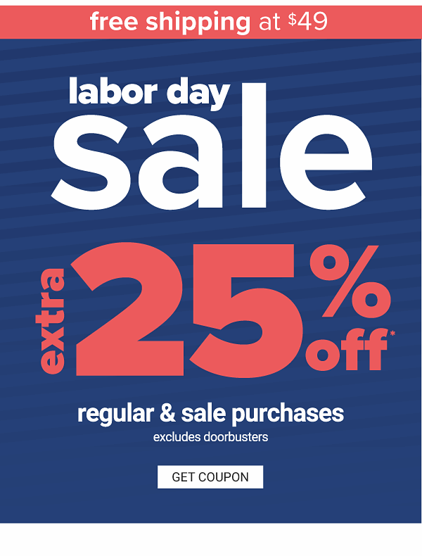 Extra 25% off regular & sale purchases - get coupon