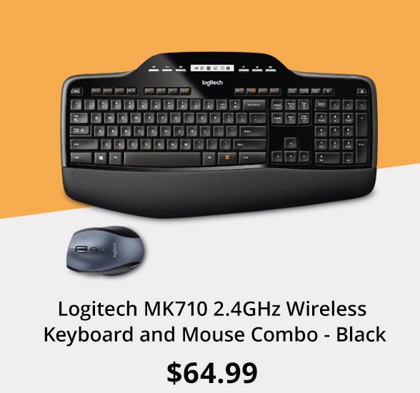 Logitech MK710 2.4GHz Wireless Keyboard and Mouse Combo - Black