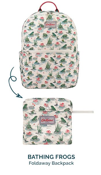 Bathing Frogs Foldaway Backpack