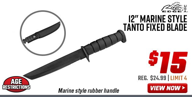 Rite Edge 12'' Marine Style Tanto Fixed Blade