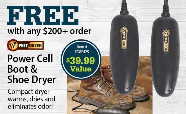 FREE with any $200+ order - PEET® Power Cell Boot & Shoe Dryer | Item # FG8P425 | $39.99 Value