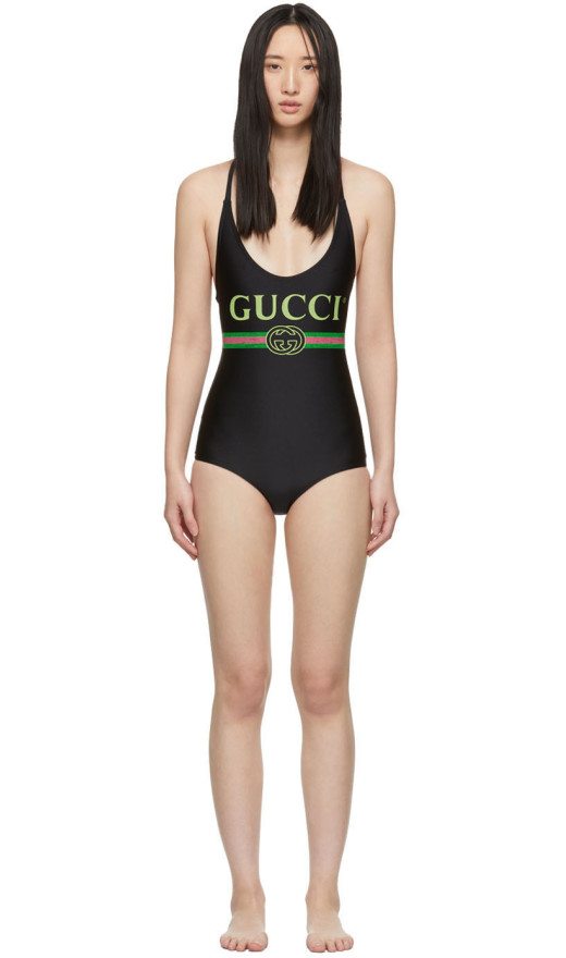 Gucci - Black Logo Swimsuit