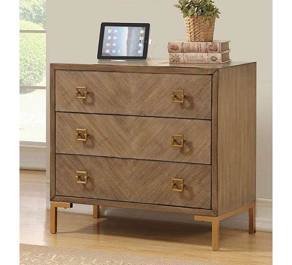 Wheaton 34 1/2" Wide 3-Drawer Chest with USB Ports and Outlets
