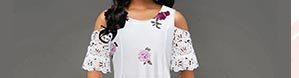 Cold Shoulder Half Sleeve Lace Panel Dress