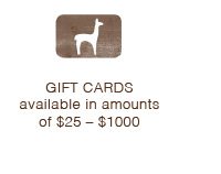 Gift cards available in amounts of $25-$1000.