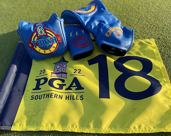 Club Covers and PGA Southern Hills 18th Hole Flag