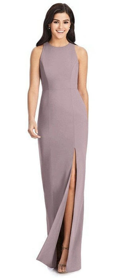 Dessy Collection 3029 - Crepe Halter Dress in Dusty Rose