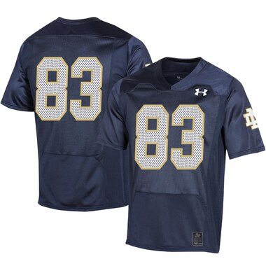 Under Armour #83 Notre Dame Fighting Irish Navy College Football 150th Anniversary Replica Jersey