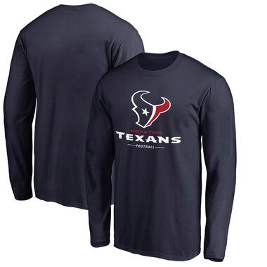 Houston Texans NFL Pro Line by Fanatics Branded Team Lockup Long Sleeve T-Shirt - Navy