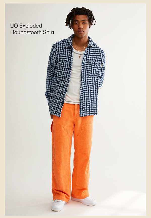 UO EXPLODED HOUNDSTOOTH SHIRT