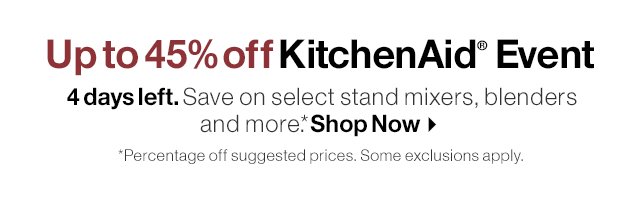 Up to 45% off KitchenAid® Event