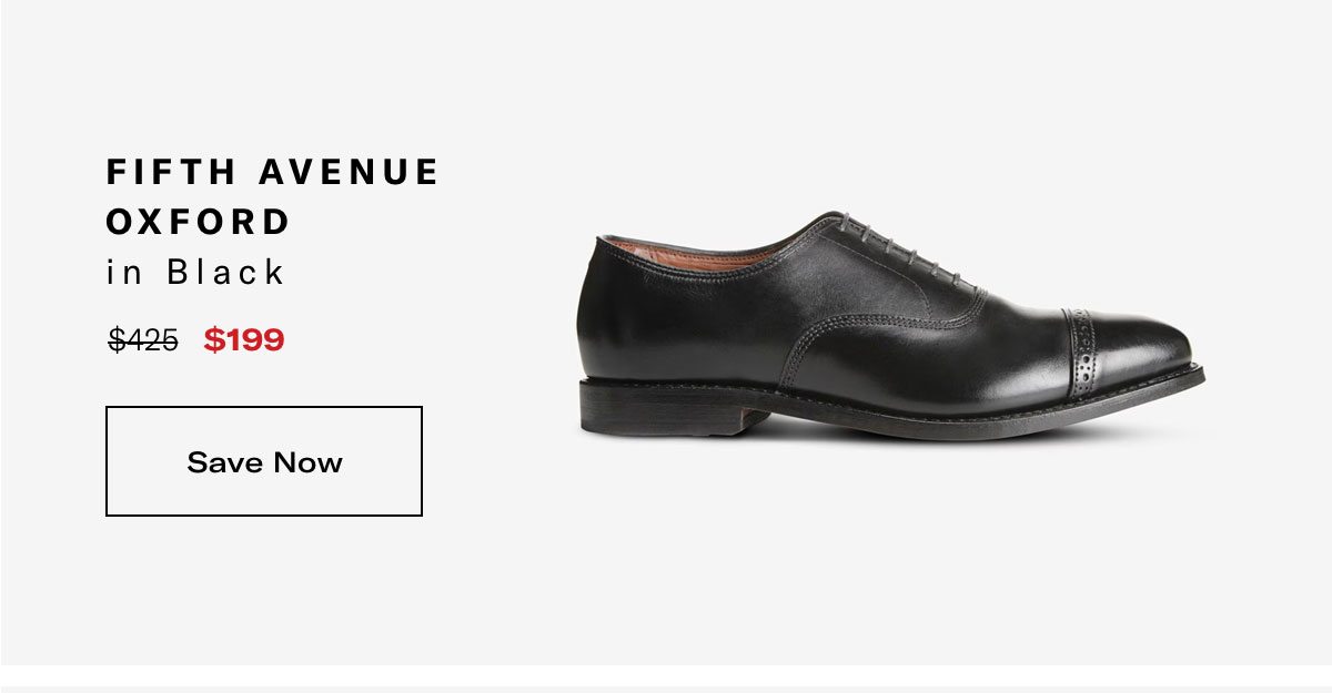 Click Here To Save On The Fifth Avenue Oxford In Black, Regular Price $425, Available For $199 During Black Friday Sale