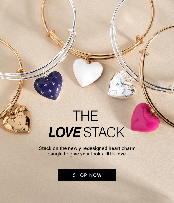 The Love Stack | Stack on the newly redesigned heart charm bangle to give your look a little love