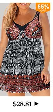 Keyhole Back Plus Size Swimdress and Shorts